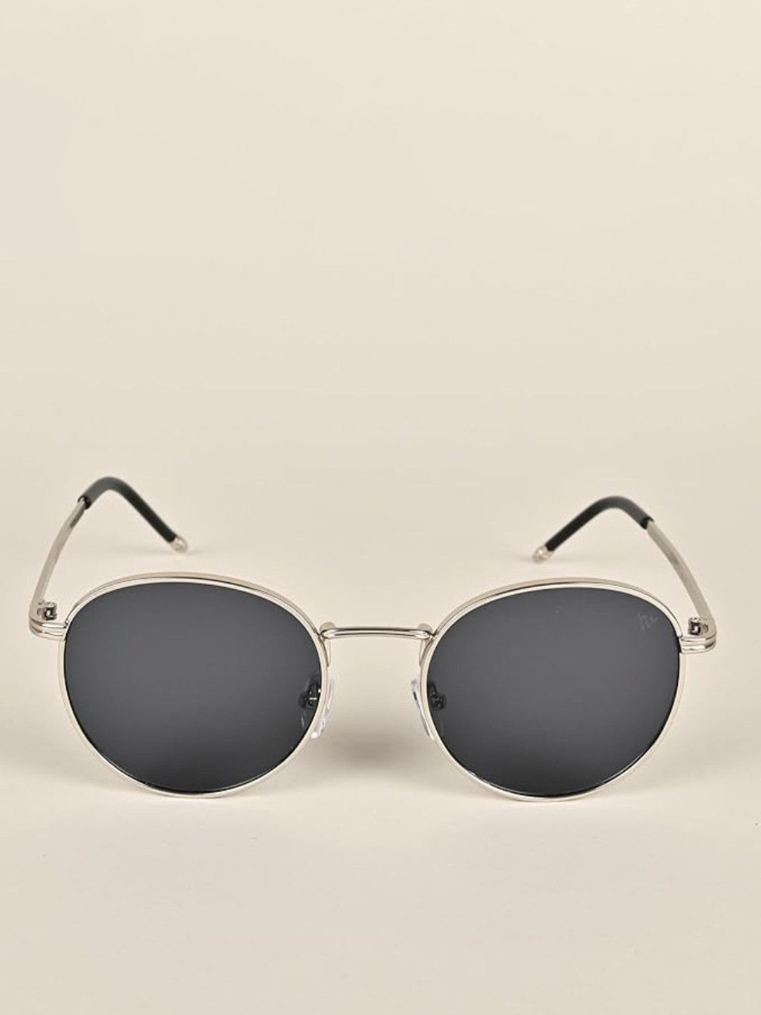 SPADEACES Men Full Rim UV Protected Round Sunglasses Round black_11