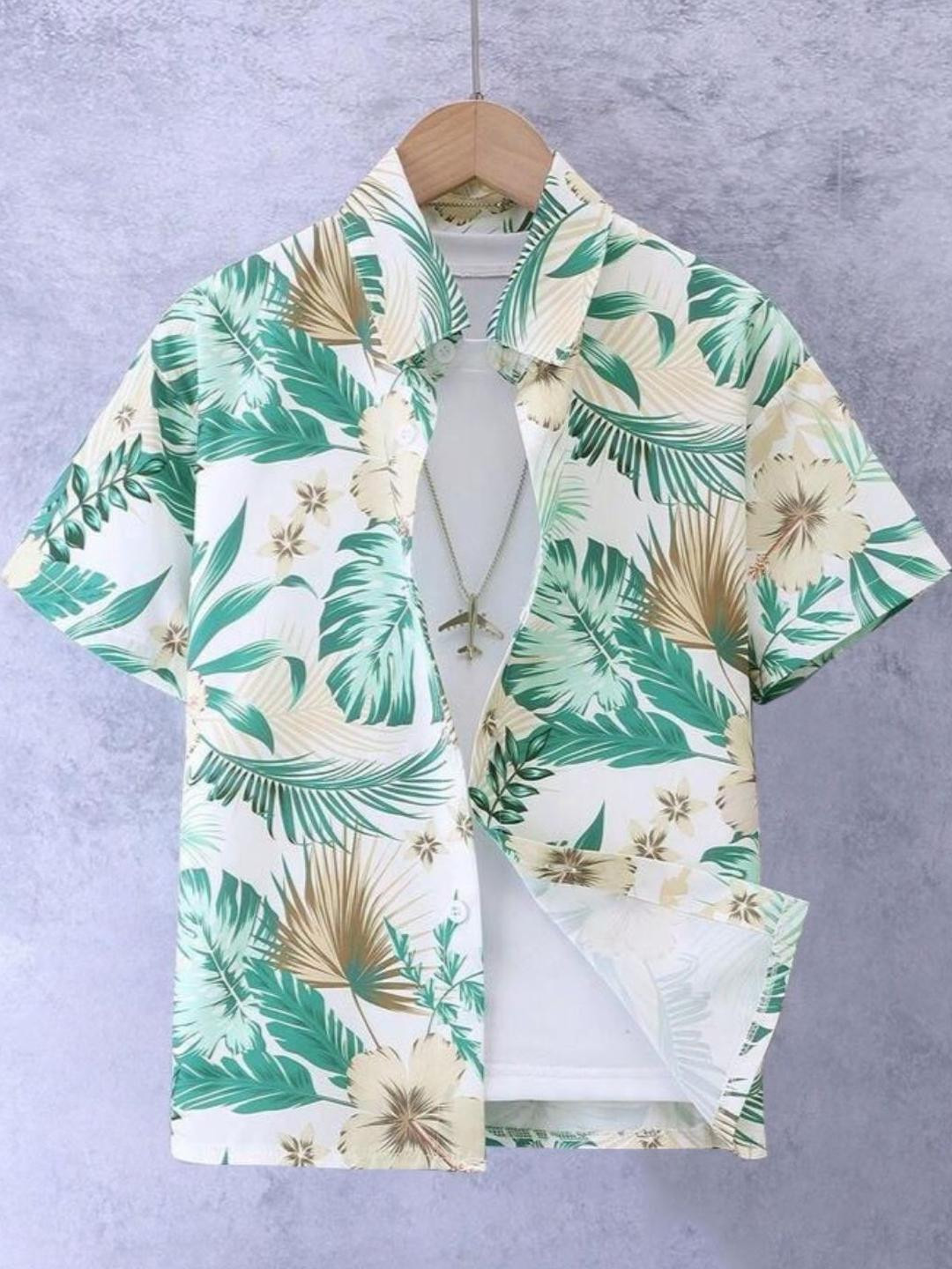 DUTT CREATION Boy Polycotton Floral Printed Shirt