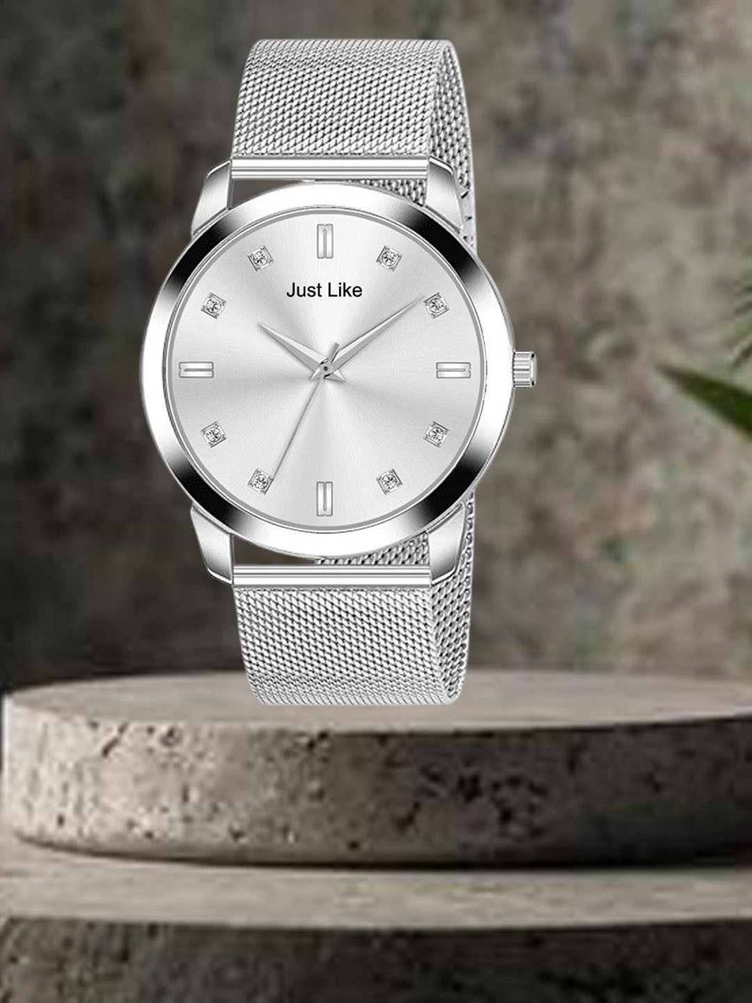 JUST LIKE Unisex Bracelet Style Straps Analogue Watch 6 diamond Sefar adamo watch