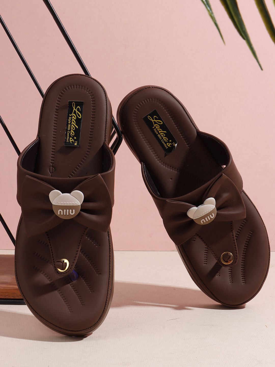 LADOO'S Women Textured Open Toe Flats