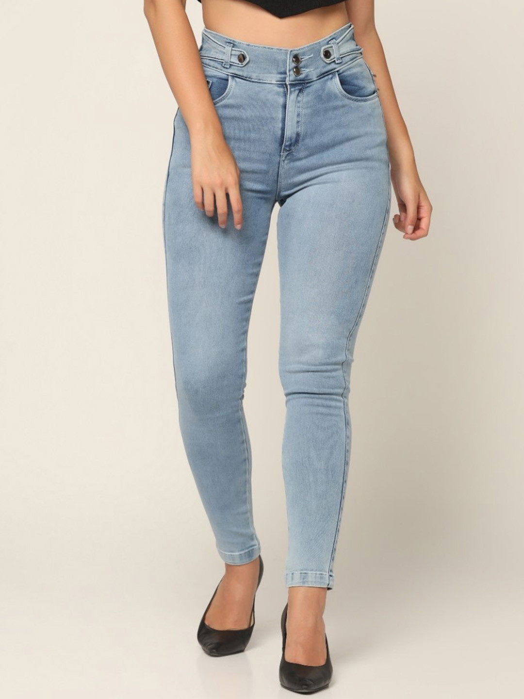 Sunday Casual Women Jean Slim Fit Mid-Rise Light Fade Stretchable Jeans