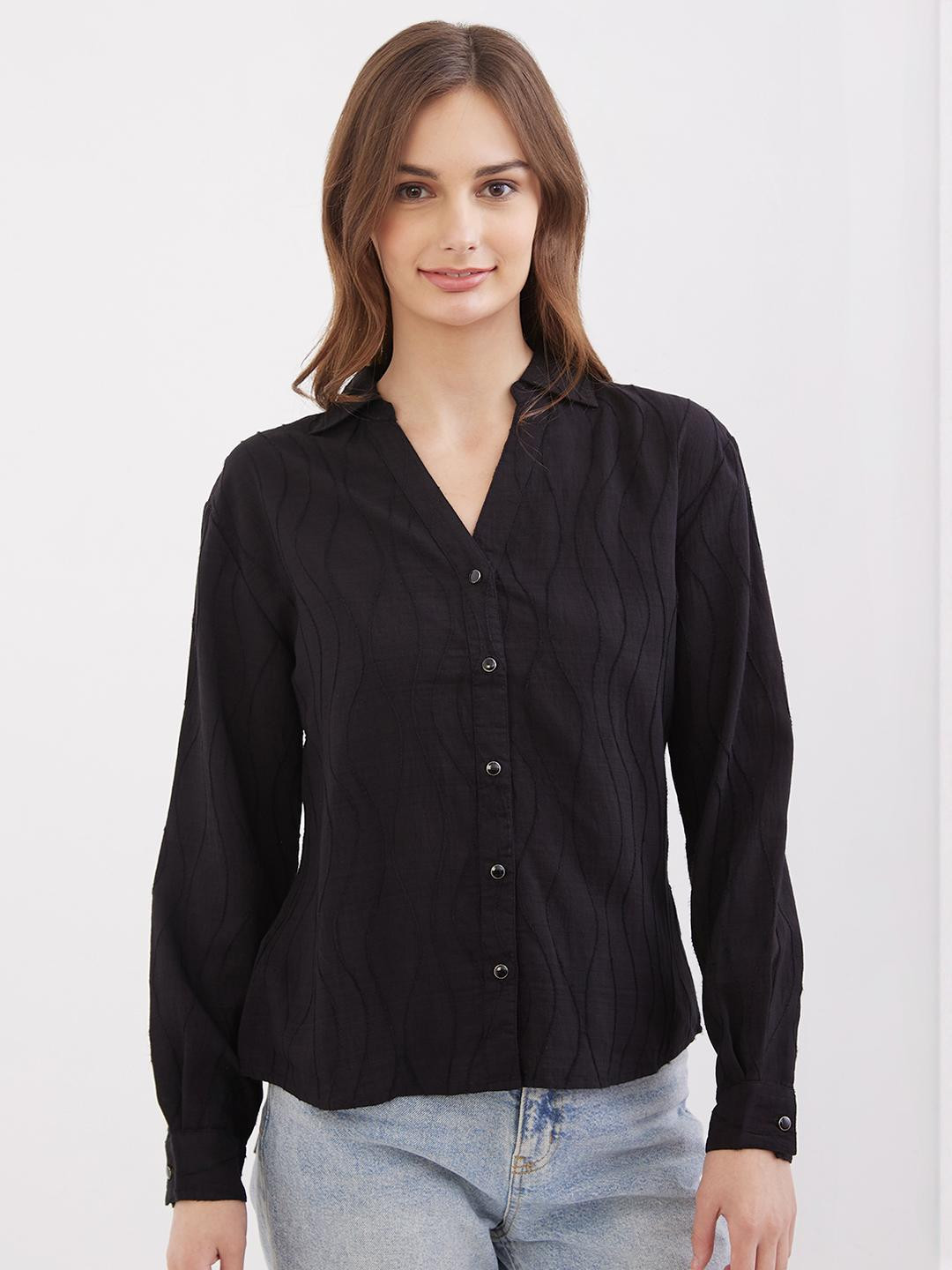 SPYKAR Women Black Nylon Casual Shirts