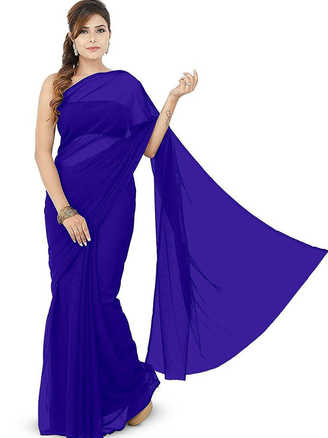 DURGA EMPORIO Bollywood Chiffon Saree With Blouse