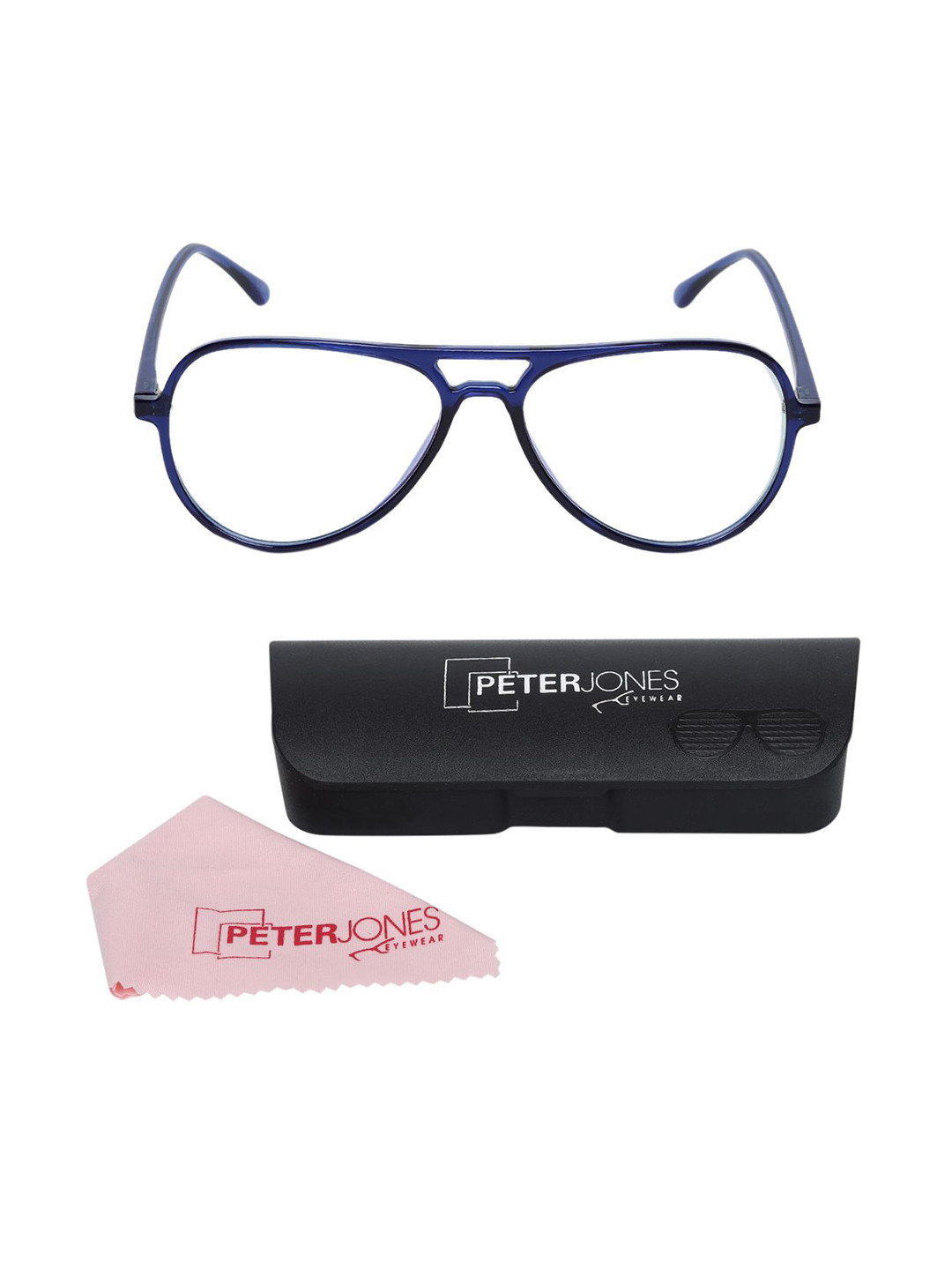 Peter Jones Eyewear Unisex Full Rim Aviator Frames Anti Glare Computer Glasses