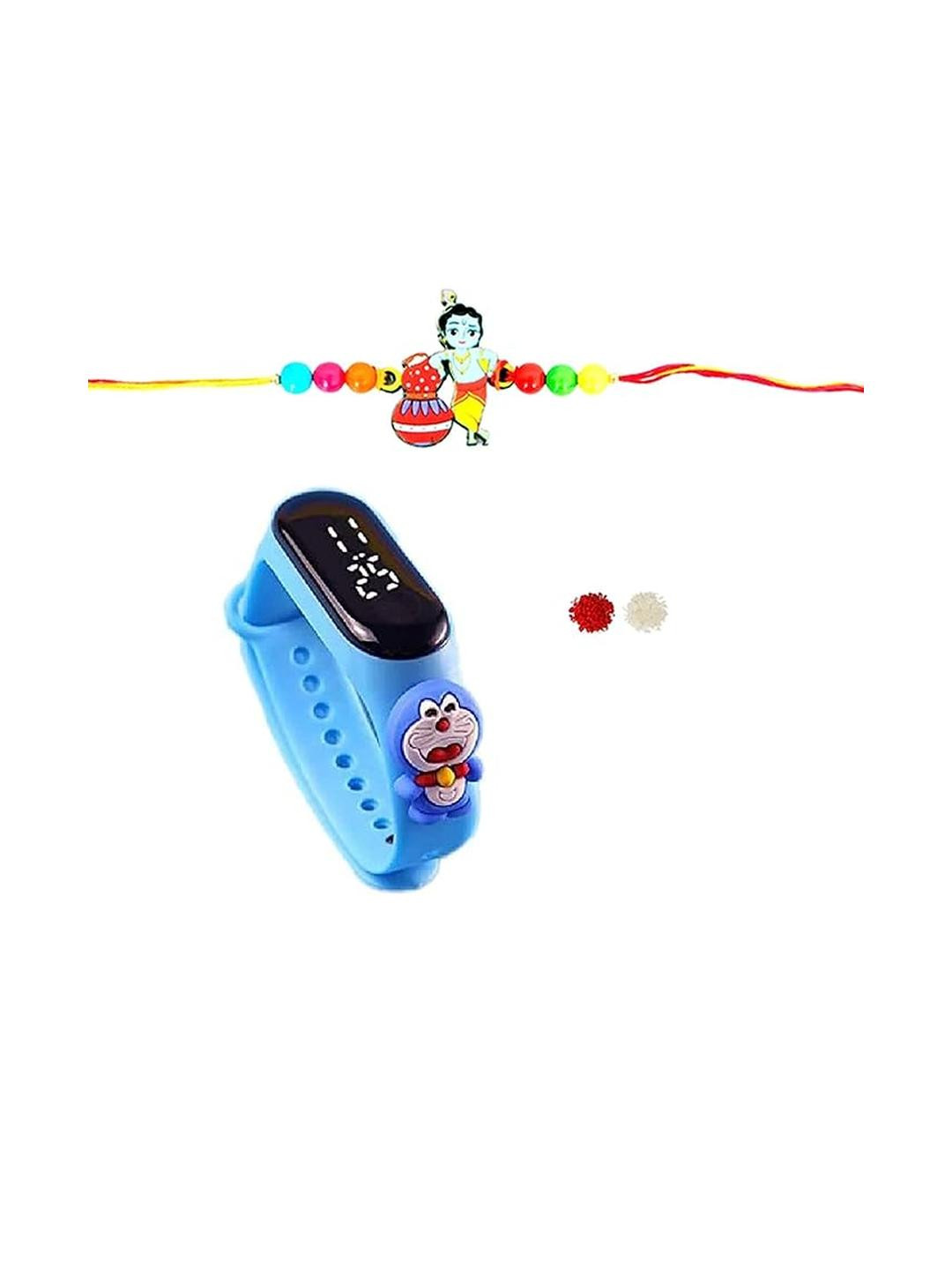 VR Creatives Kids Thread Krishna Rakhi With Watch