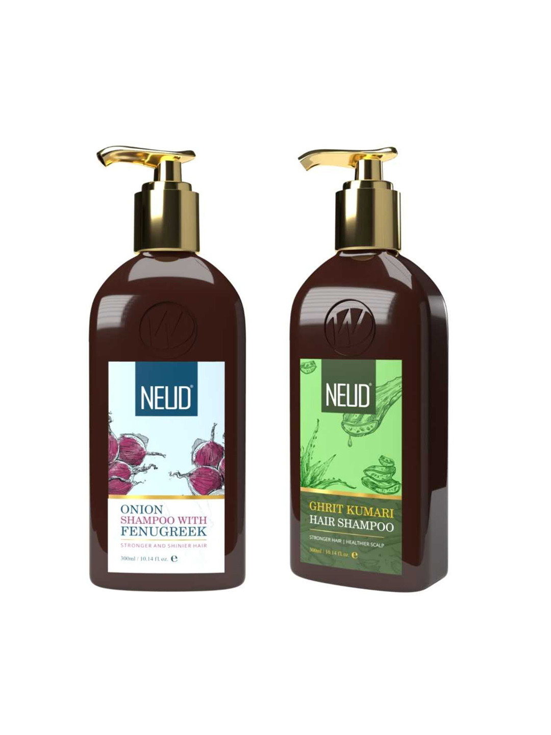 NEUD Set of Onion & Ghrit Kumari Hair Shampoo - 300 ml each