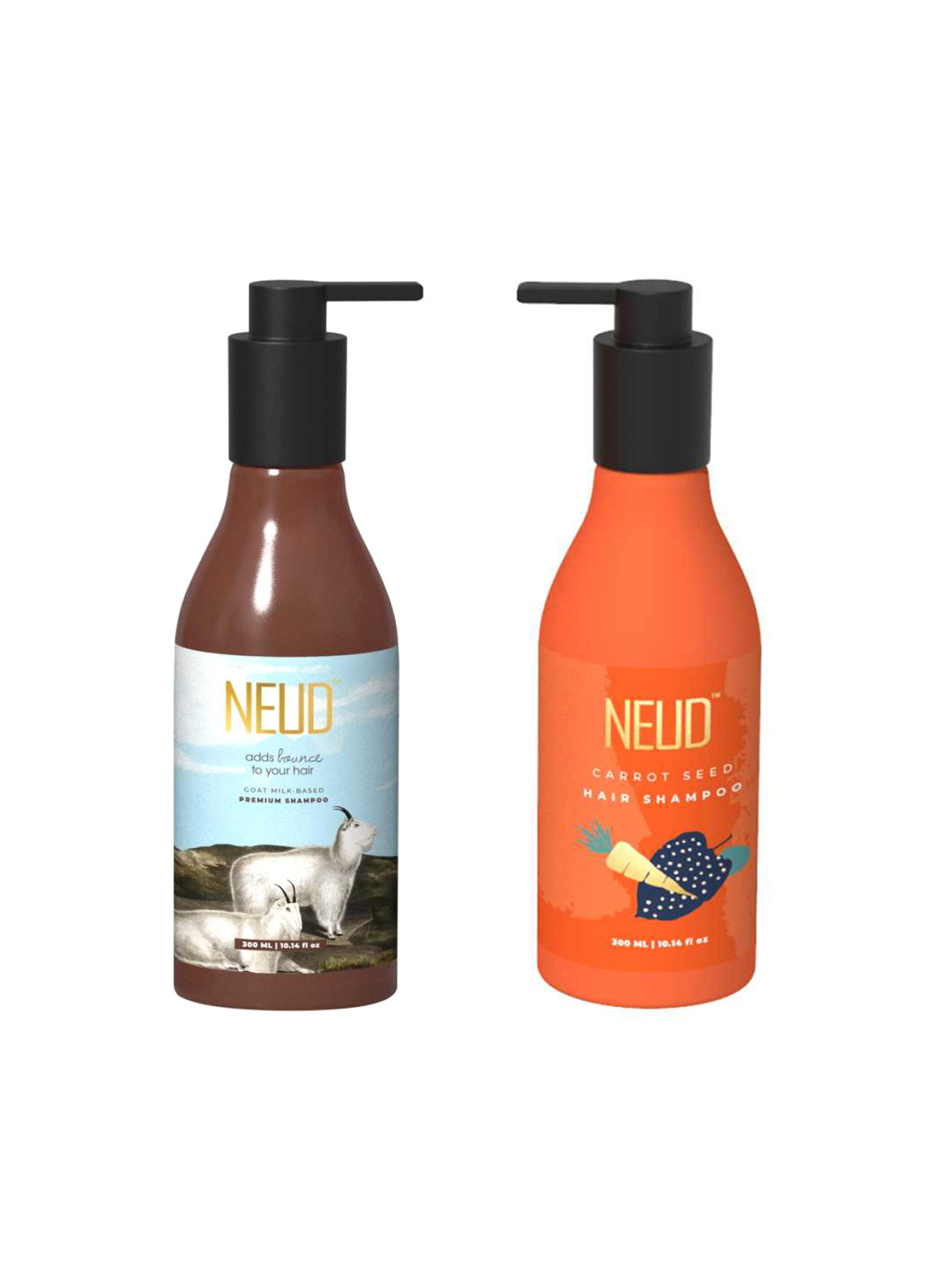NEUD Set Of 2 Carrot Seed & Goat Milk Shampoo - 300ml Each