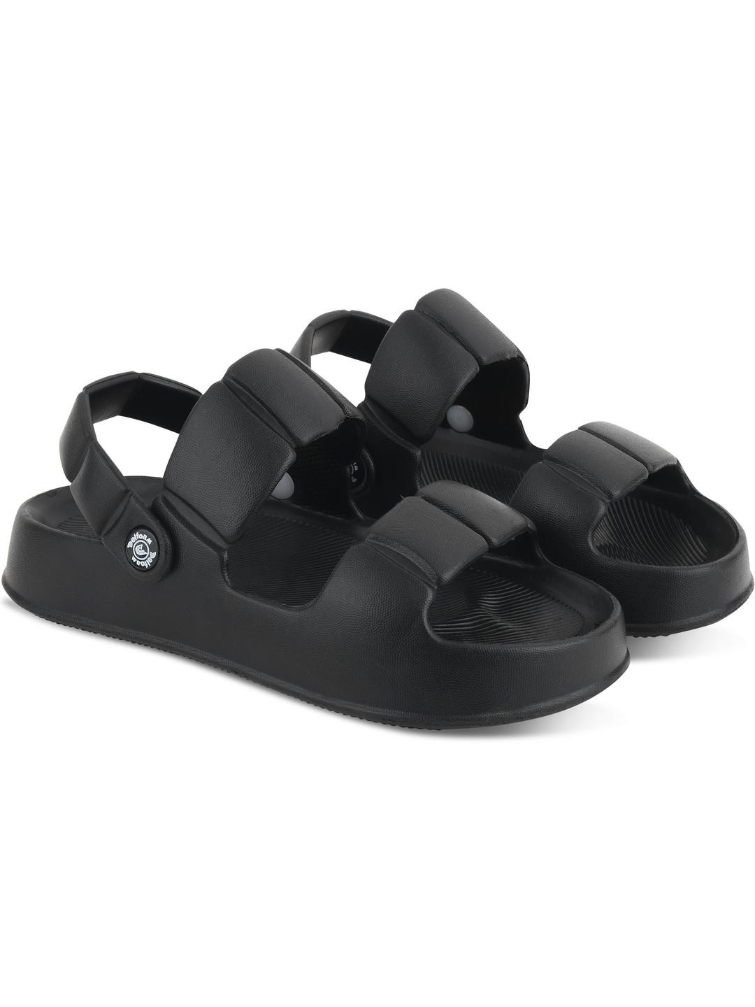 SZN Women Black Slip-On Comfort Sandals