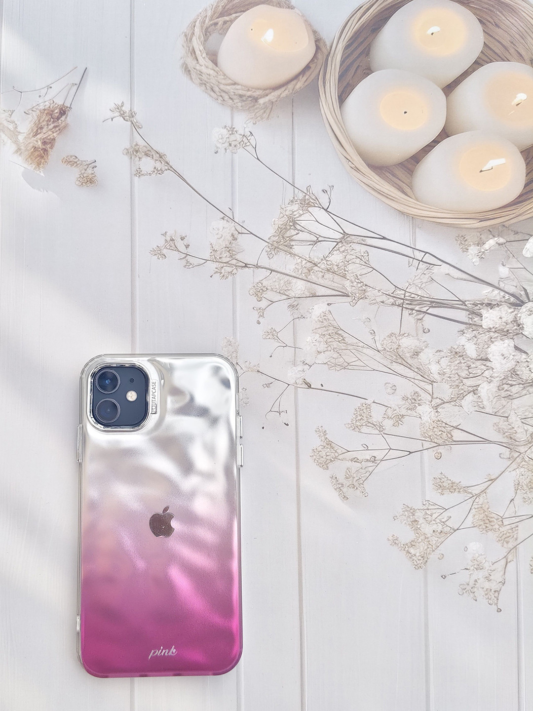 CASE CREATION Ombre Printed iPhone 15 Pro Shockproof Soft Silicone Bumper Case