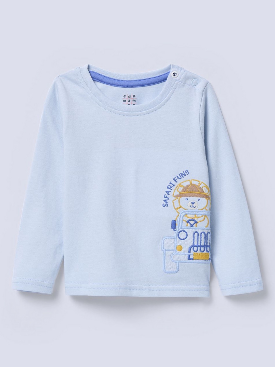 Ed-a-Mamma Infant Boy Self Design Round Neck Cotton Applique Regular Fit T-shirt
