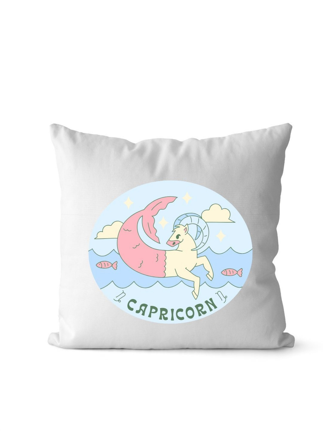 Loops n knots Capricorn Zodiac Sign Printed Cushion