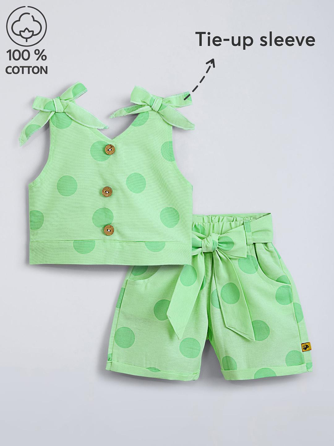 2-Piece Cotton Polka Dot Short Set