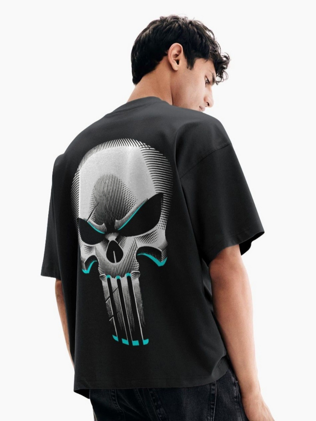 BubbleTwyst Printed Cotton Round Neck Oversized T-shirt