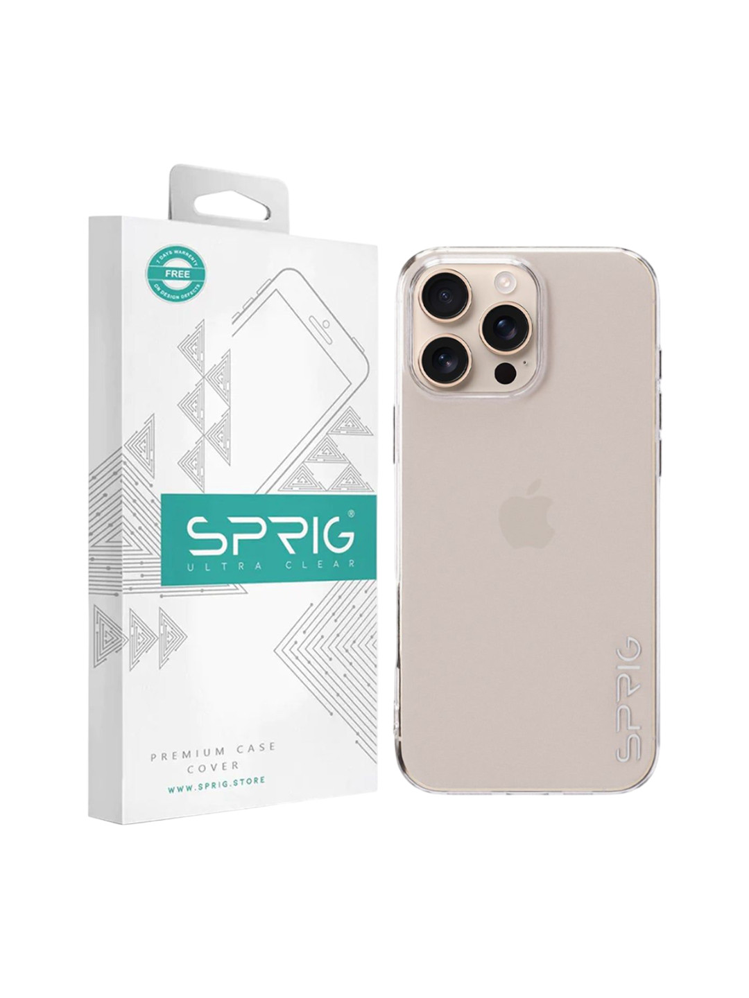 SPRIG iPhone 16 Pro Max Transparent UV Grade Back Cover