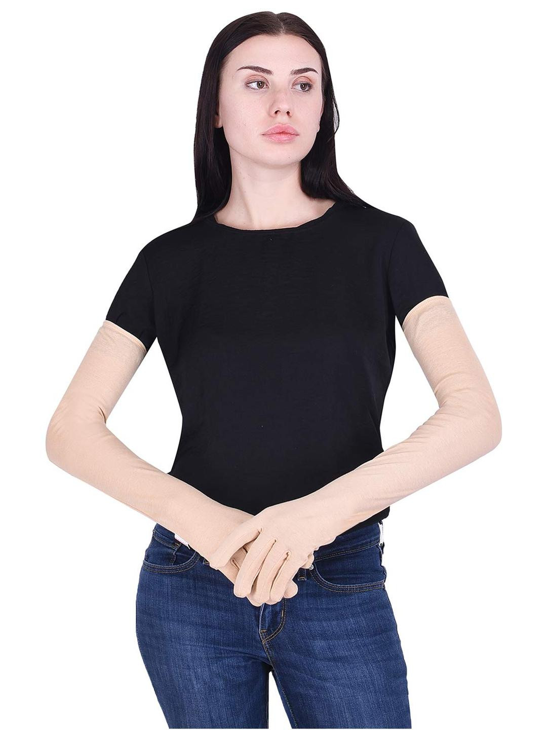 Navkar Crafts Pack of 1 Cotton Full Hand Gloves 24 Inch