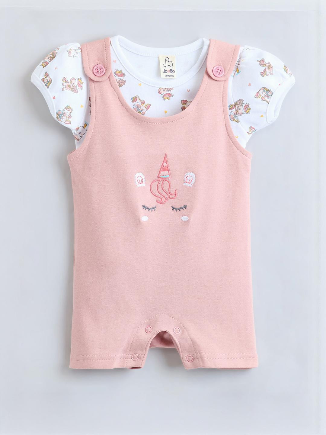 2-Piece Pure Cotton Blouse and Dungaree