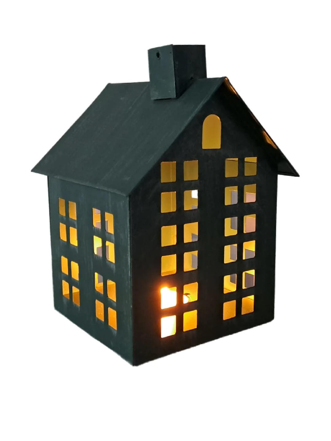 SHAURYA DESIGNS Green House-Shaped Table Lantern Showpiece