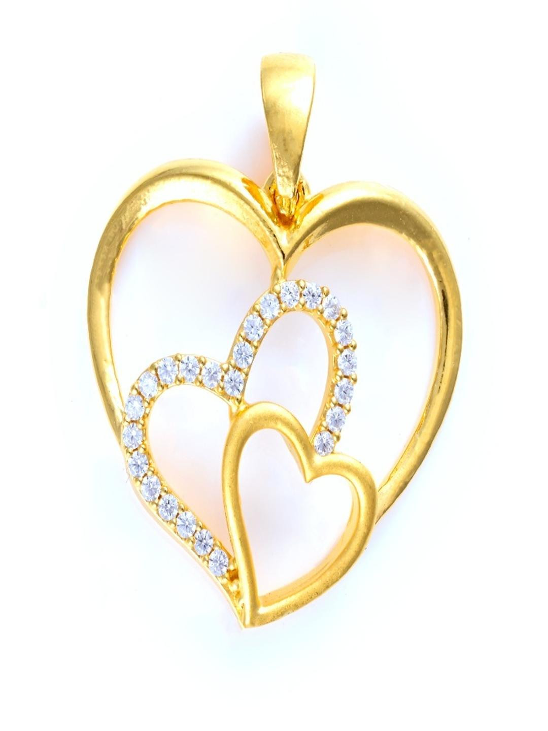 Vinayak Jewellers 925 Sterling Silver The Love Saga Zirconia Silver Pendant