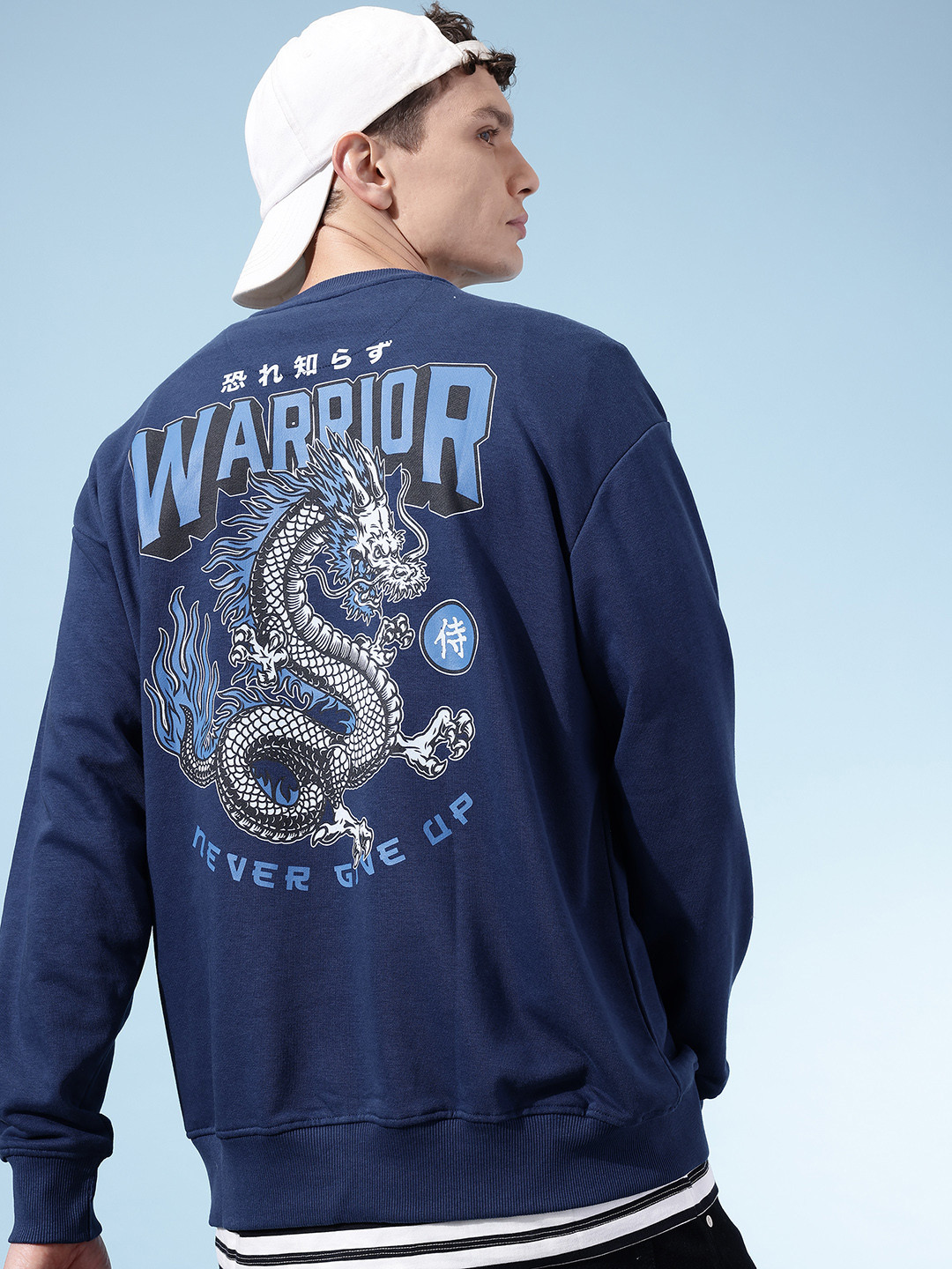 glitchez Anime Print Drop-Shoulder Sleeves Relaxed Fit Sweatshirt