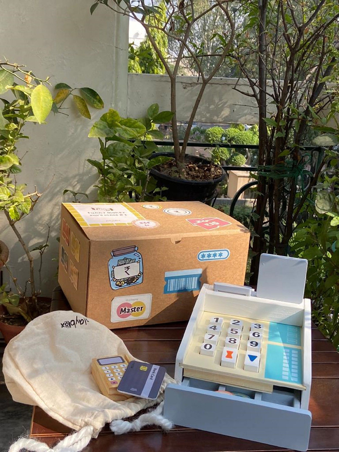 Playbox Kids Wooden Card Machine Role Play Toy