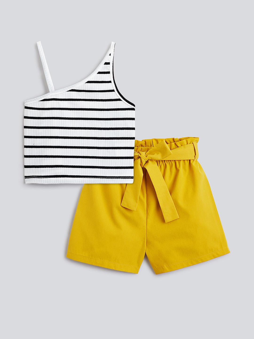 Hopscotch Girls Striped Vest And Shorts