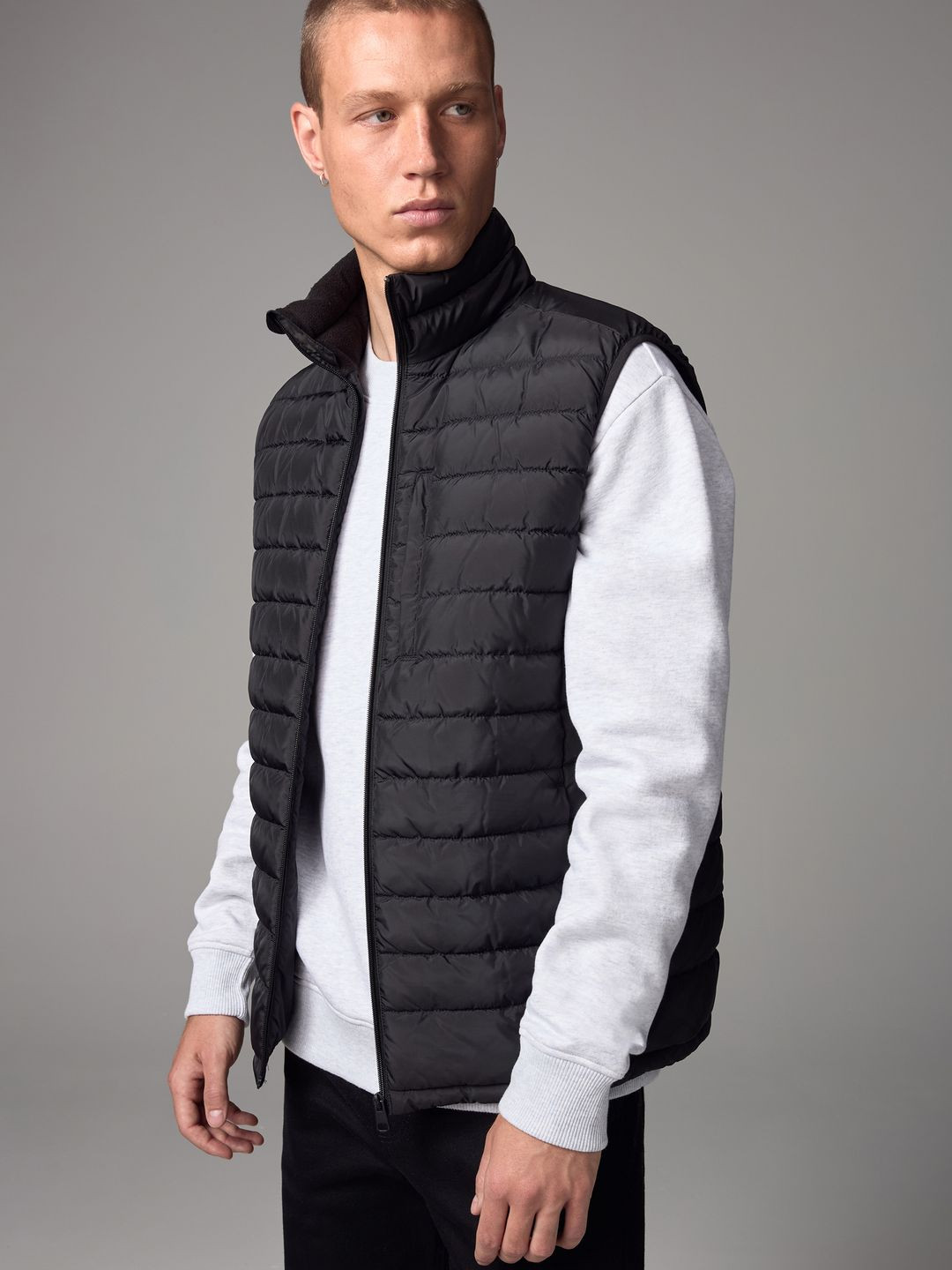 NEXT Men Mock Collar Lightweight Padded Gilet Jacket