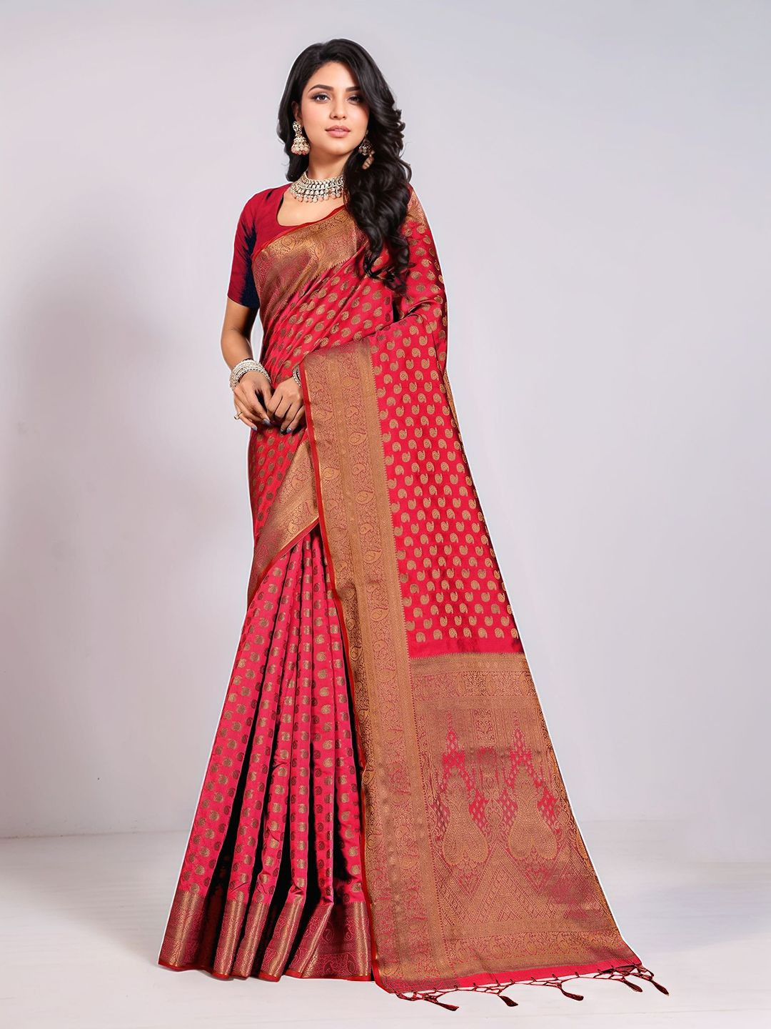 Anouk Rustic Woven Design Zari Banarasi Saree