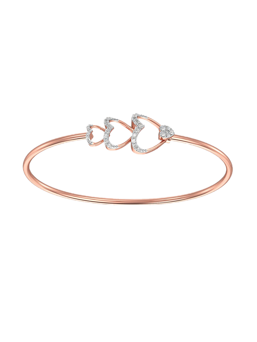 Joyalukkas 18KT Love-Line Diamond Studded Oval Bracelet -5.54 gms