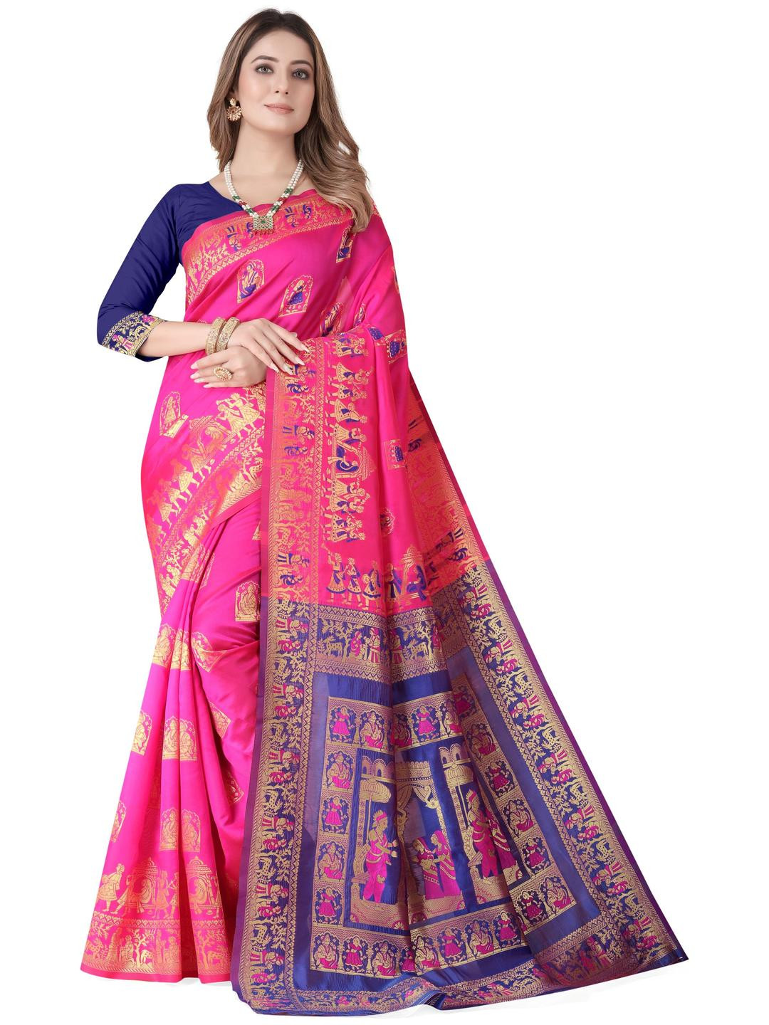 Ruhabs Woven Design Baluchari Saree With Blouse