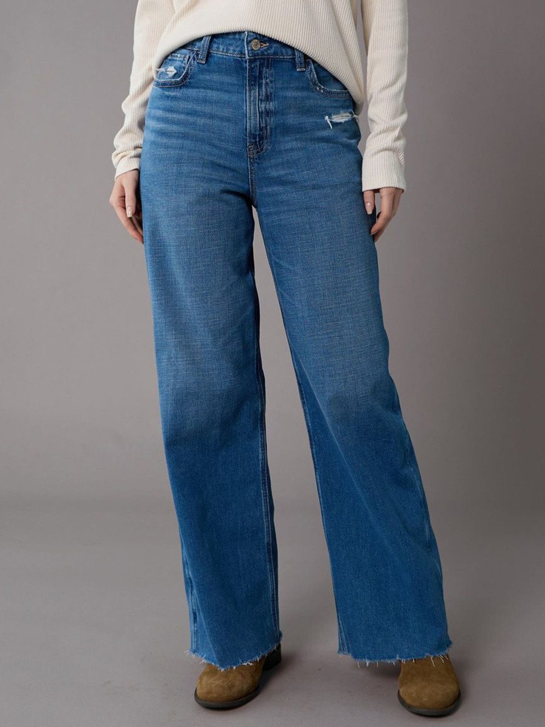 AMERICAN EAGLE OUTFITTERS Women Dreamy Drapey Super High-Waisted Baggy Wide-Leg Jean