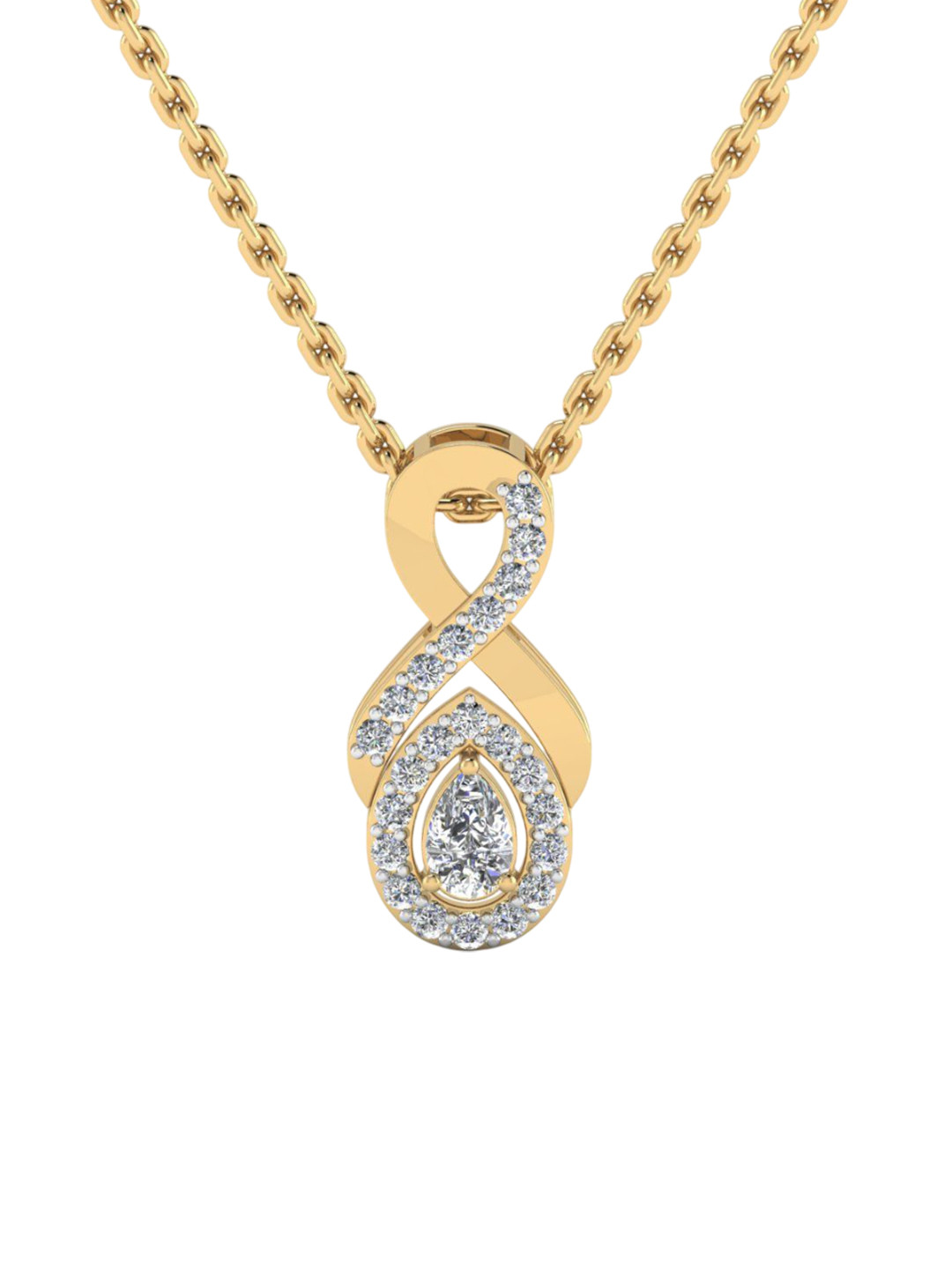 SHINE ETERNAL 14K Yellow Gold Lab Grown Diamond Infinite Spark Pendant-1g