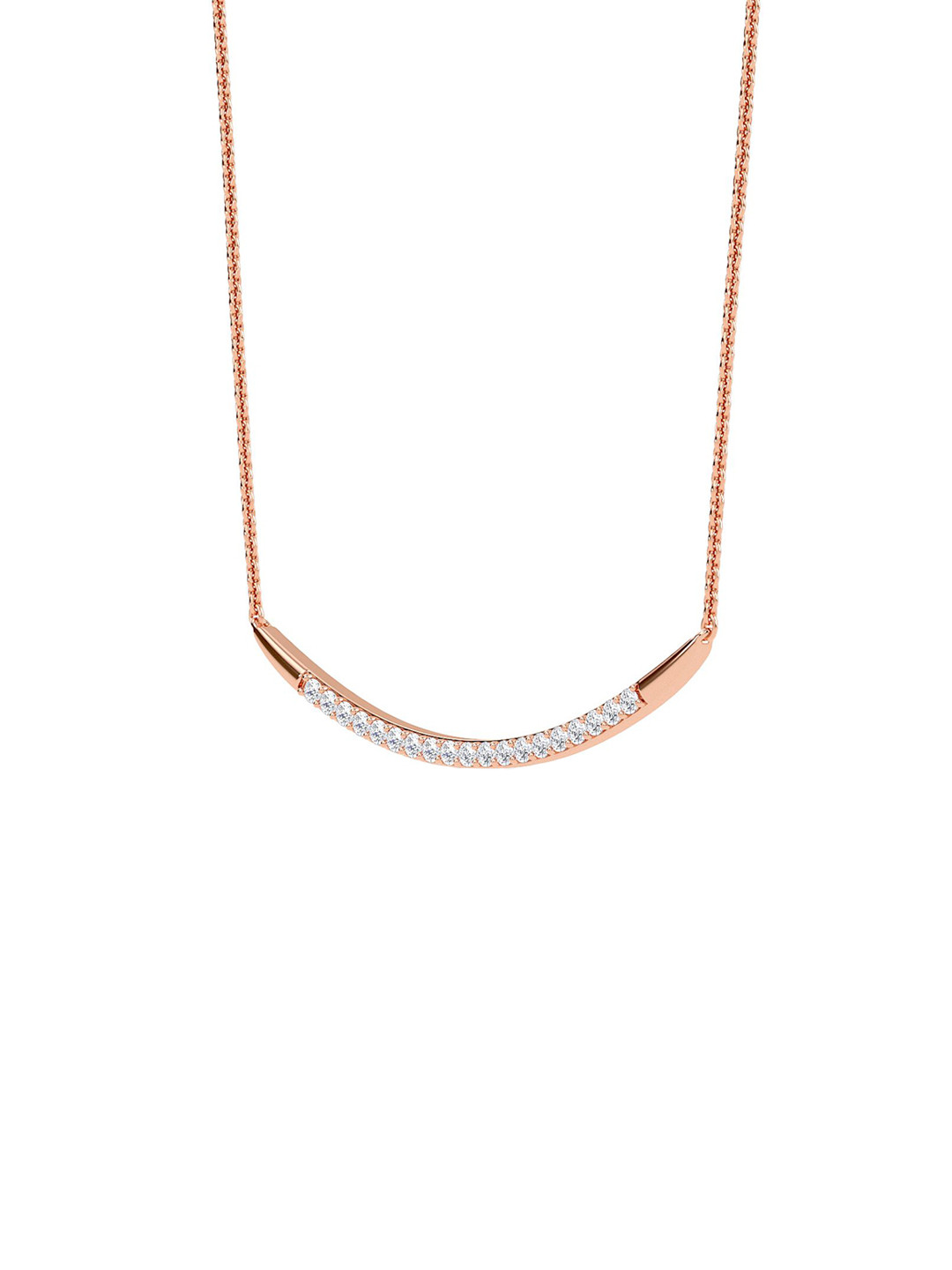 SHINE ETERNAL 14K Rose Gold Lab Grown Diamond Arc Pendant-1.36g