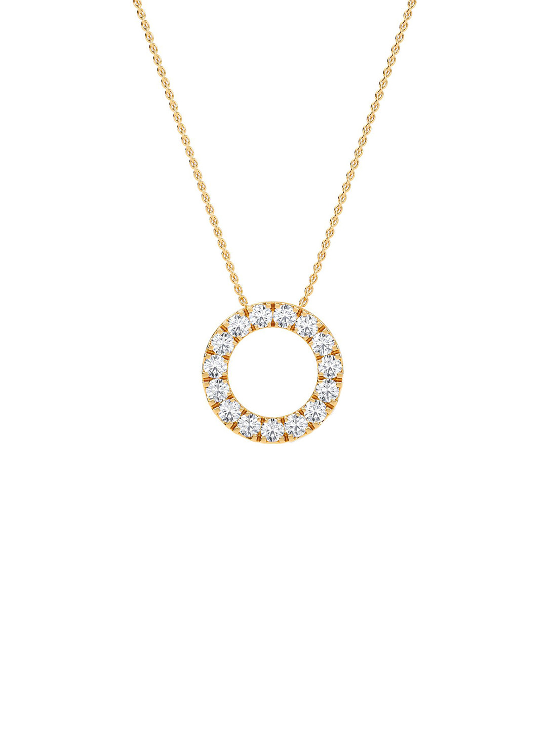 SHINE ETERNAL 18K Yellow Gold Lab Grown Diamond Ring of Fire Pendant-1.92g