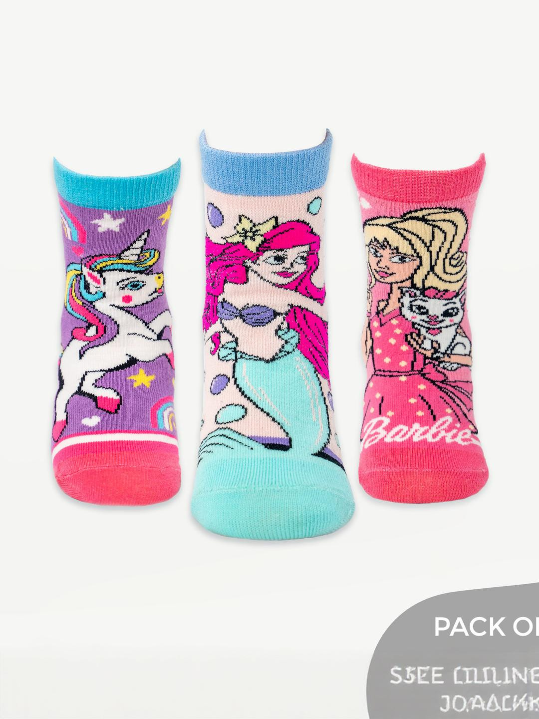 NEONERA Kids Girls 3 Pair Ankle Length Socks