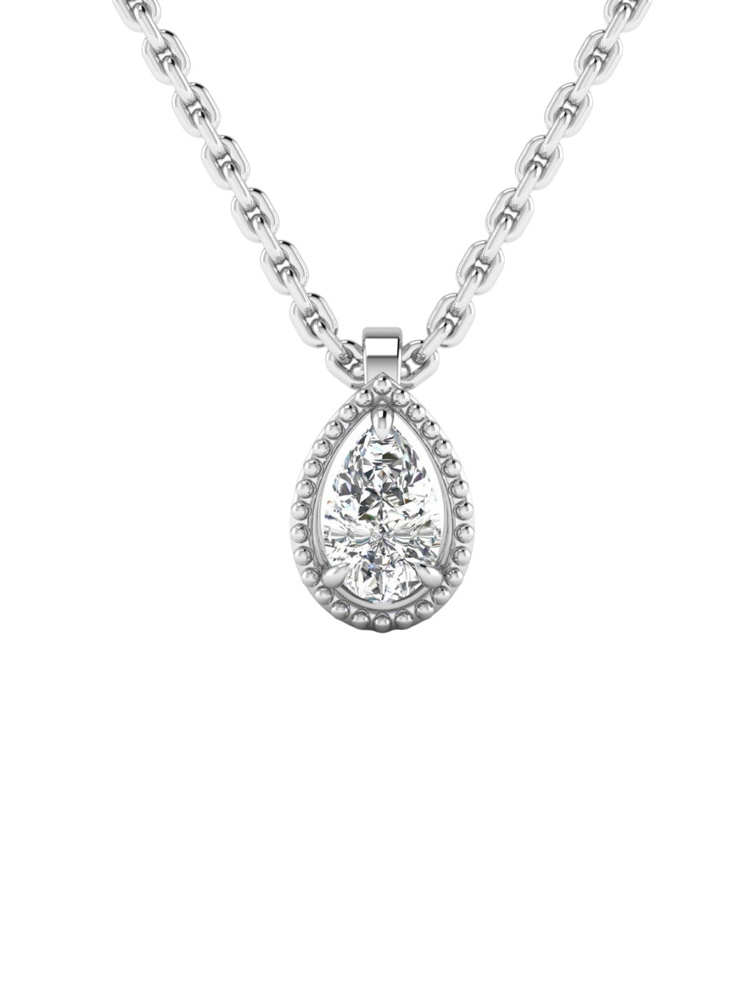 SHINE ETERNAL 14K White Gold Lab Grown Diamond Pearluxe Diamond Pendant-0.367g