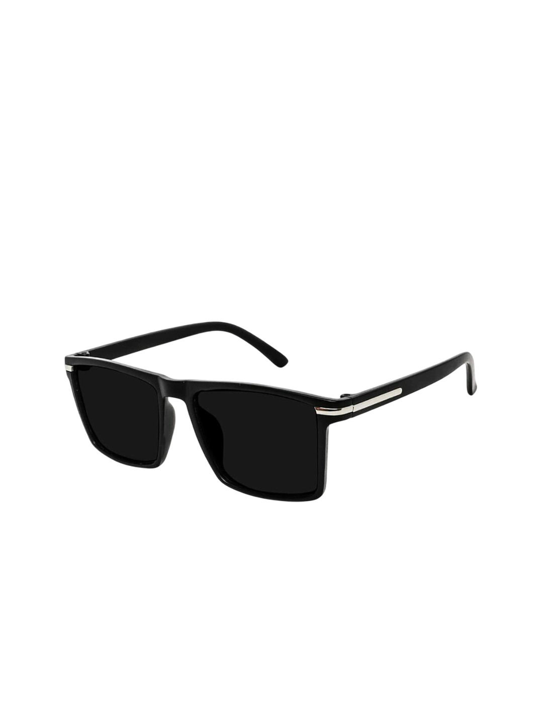 SPADEACES Unisex Full Rim Oval Clear Lens & Black Square Sunglasses