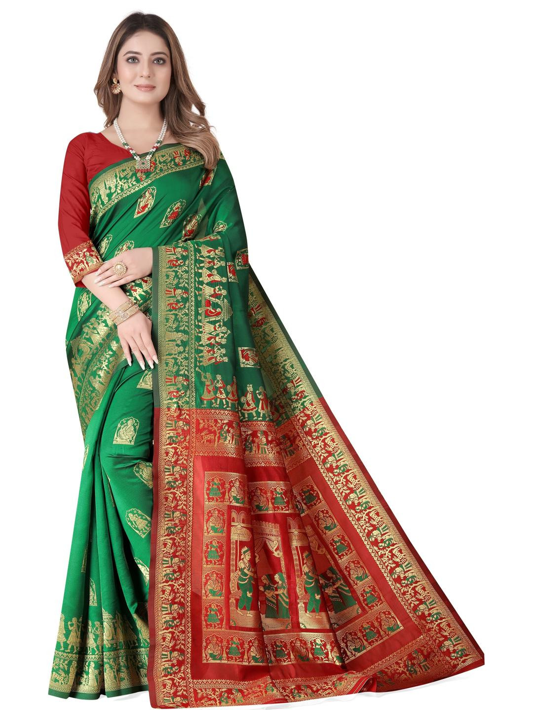 Ruhabs Balu Ethnic Motifs Zari Saree