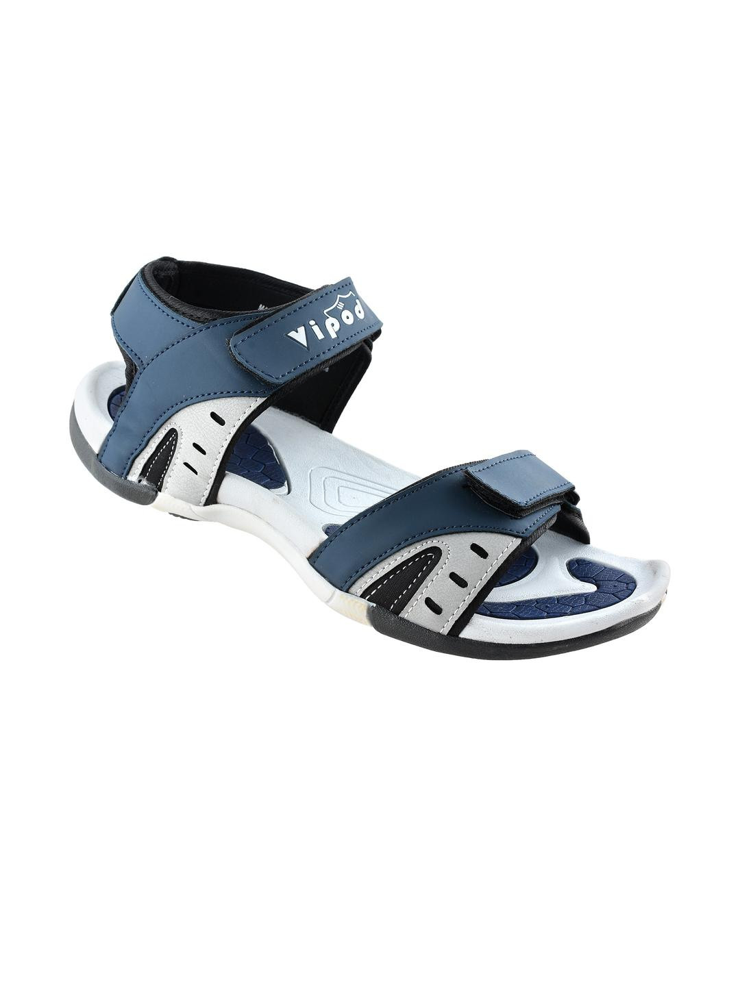 Poddar Men Sports Sandals with Textured Footbed & Velcro Straps