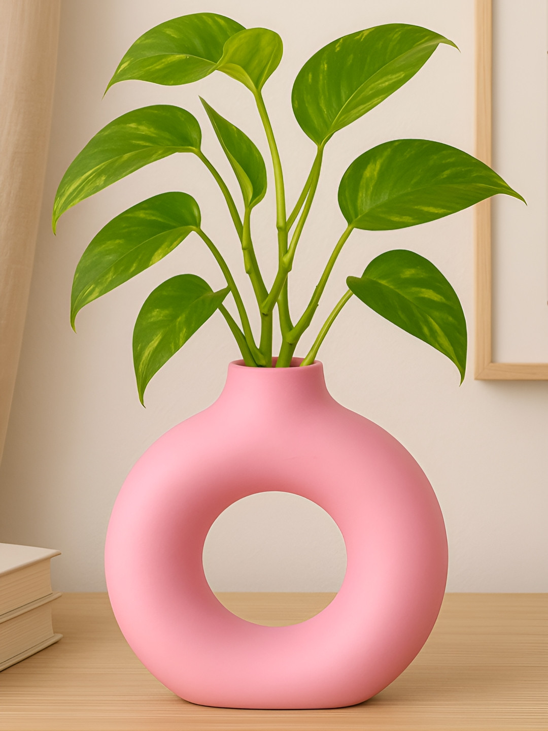 ecofynd Pink Decorative Ceramic Flower Vase