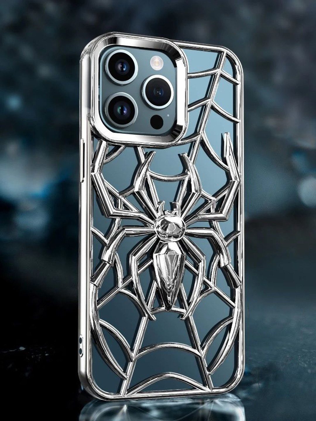 CASE CREATION Spider Web 3D Cartoon iPhone 16 Pro Max Silicone Back Case