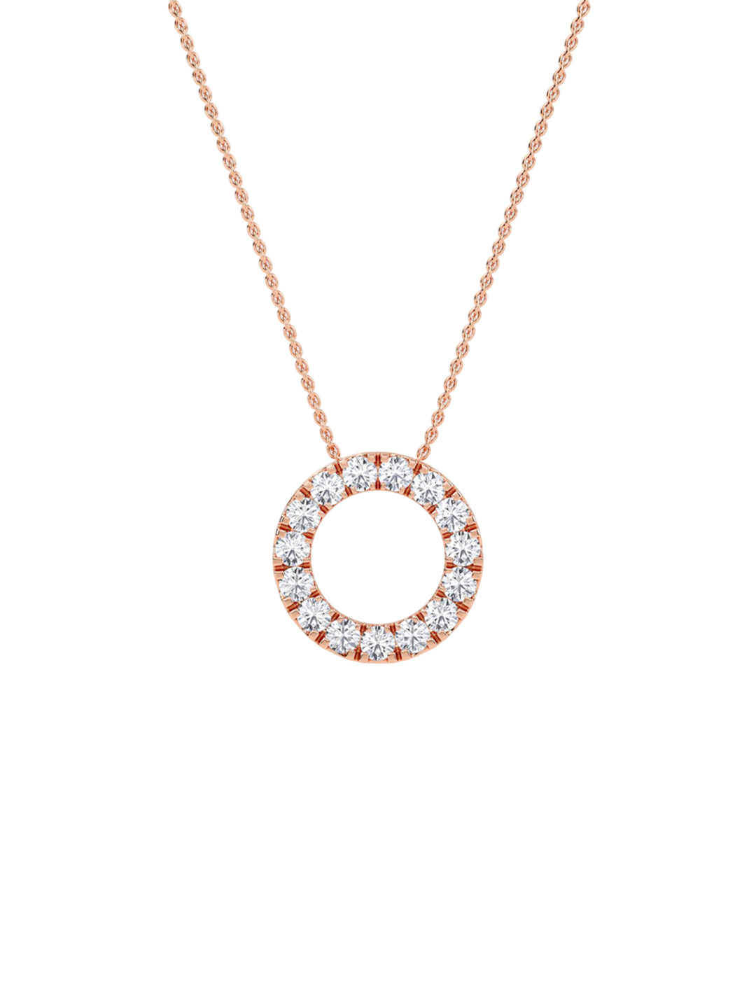 SHINE ETERNAL 14K Rose Gold Lab Grown Diamond Ring of Fire Pendant-1.62g