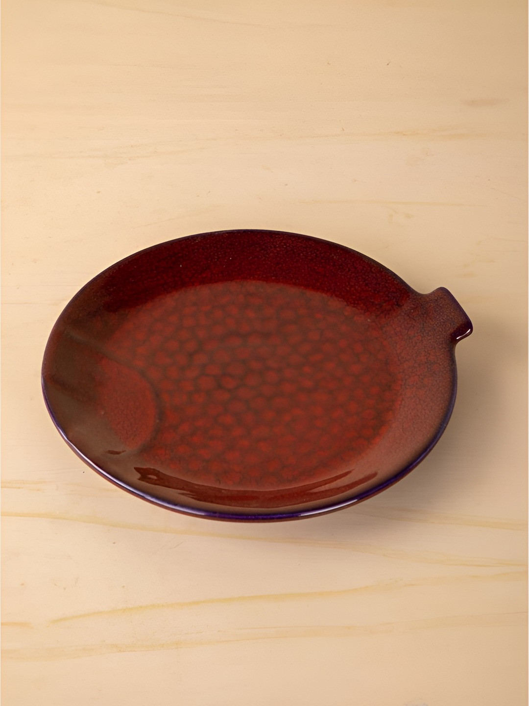 FREEDOM TREE Round Red Fish Ceramic Snack Plate