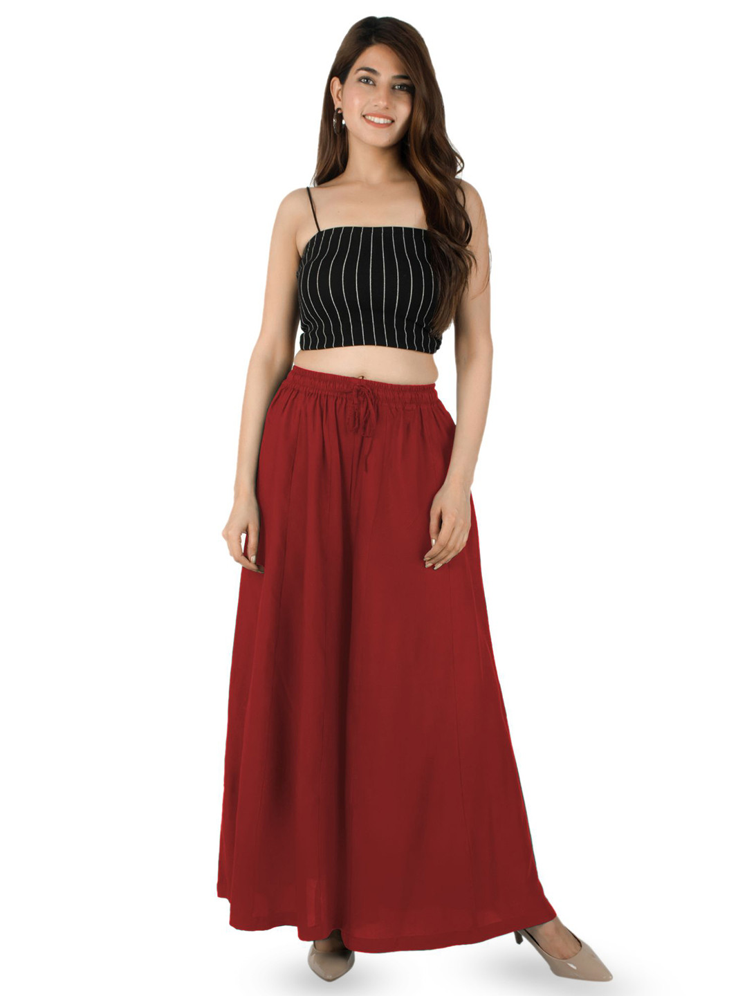 AARMAD Women Flared Western Palazzos