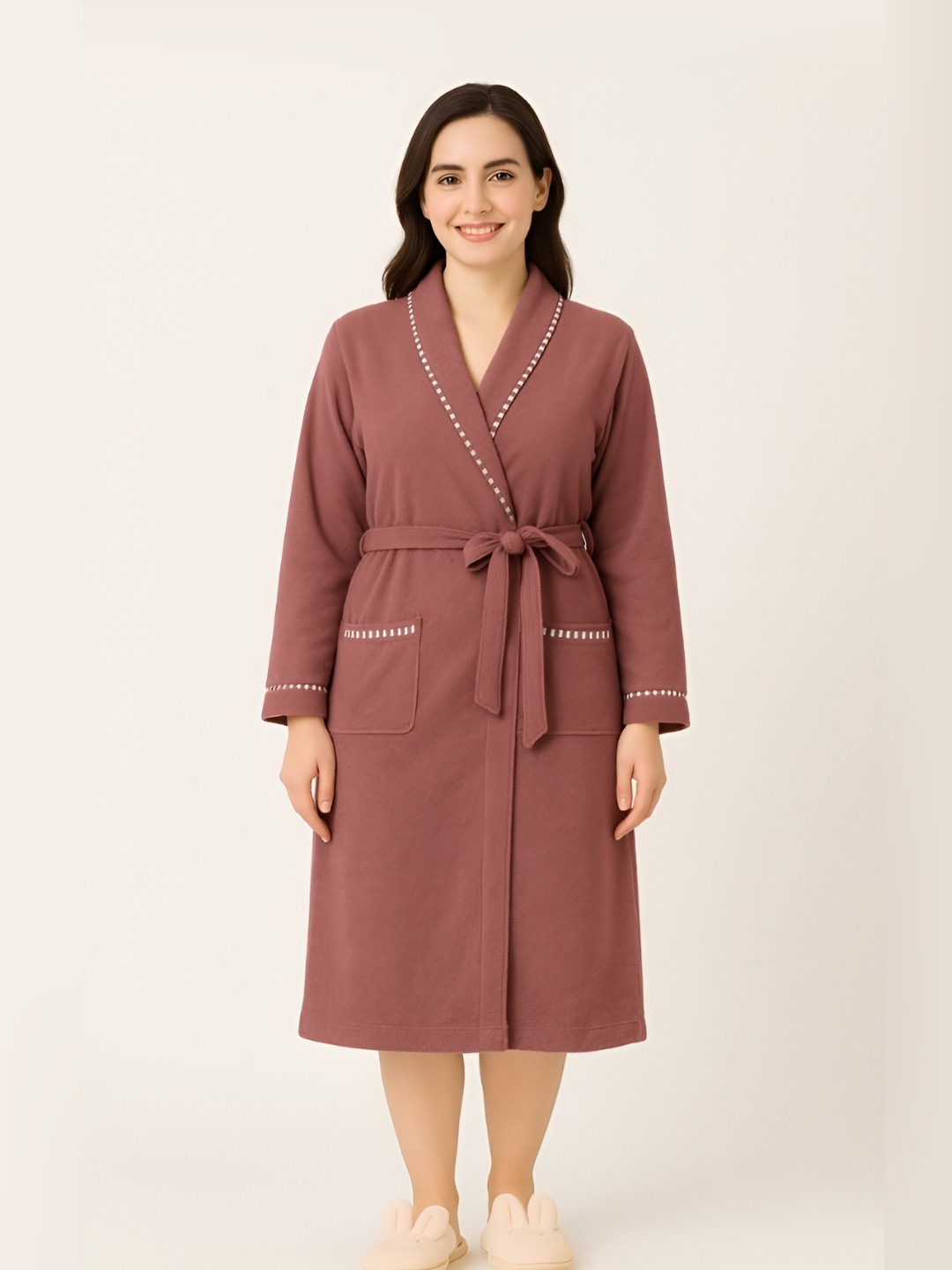 LacyLook Unisex Cotton Shawl Collar Long Sleeve Bath Robe & Wraps