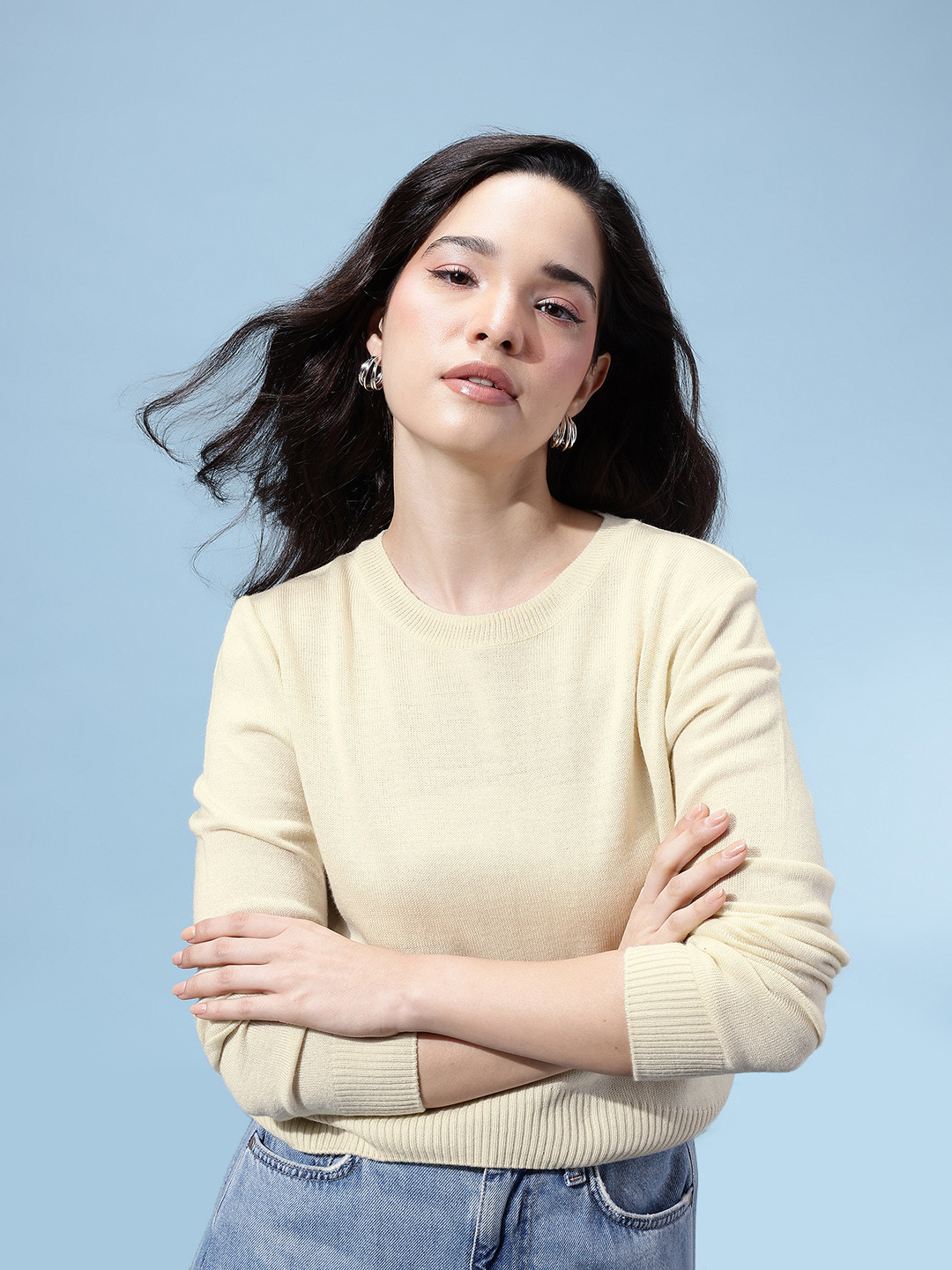 glitchez Ribbed Hem Pullover