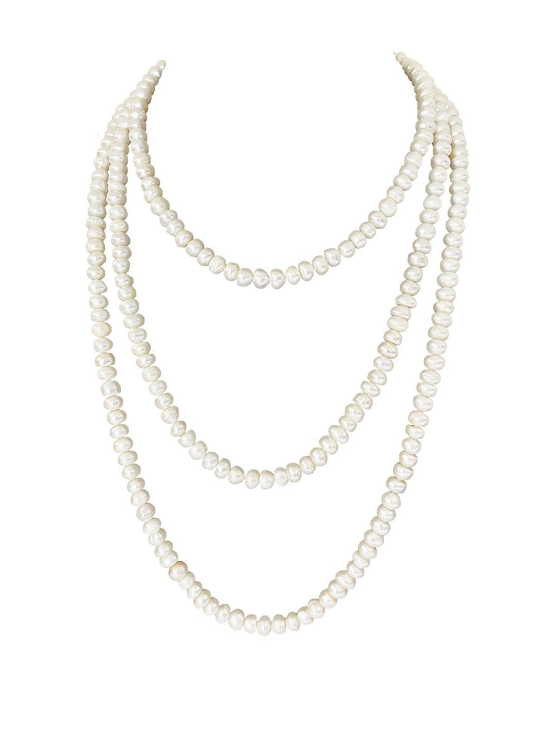 Surat Diamond Jewellery 3 Line Layered Pearl Necklace