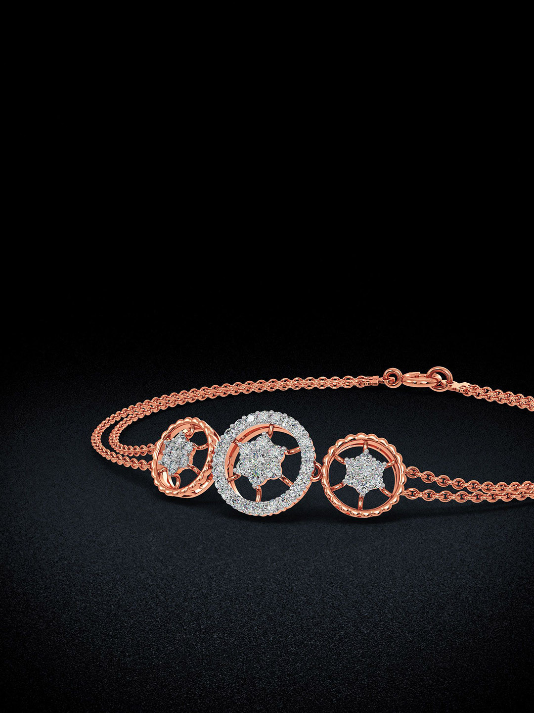 Joyalukkas Iconic Inspired Women 18 Kt Rose Gold Diamond Bracelet -2.573 g