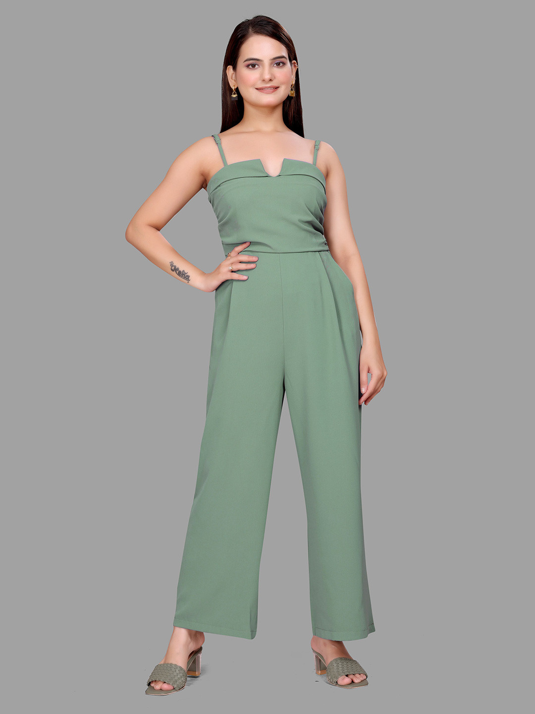 Madborn Creation Shoulder Straps Wide Leg Jumpsuit
