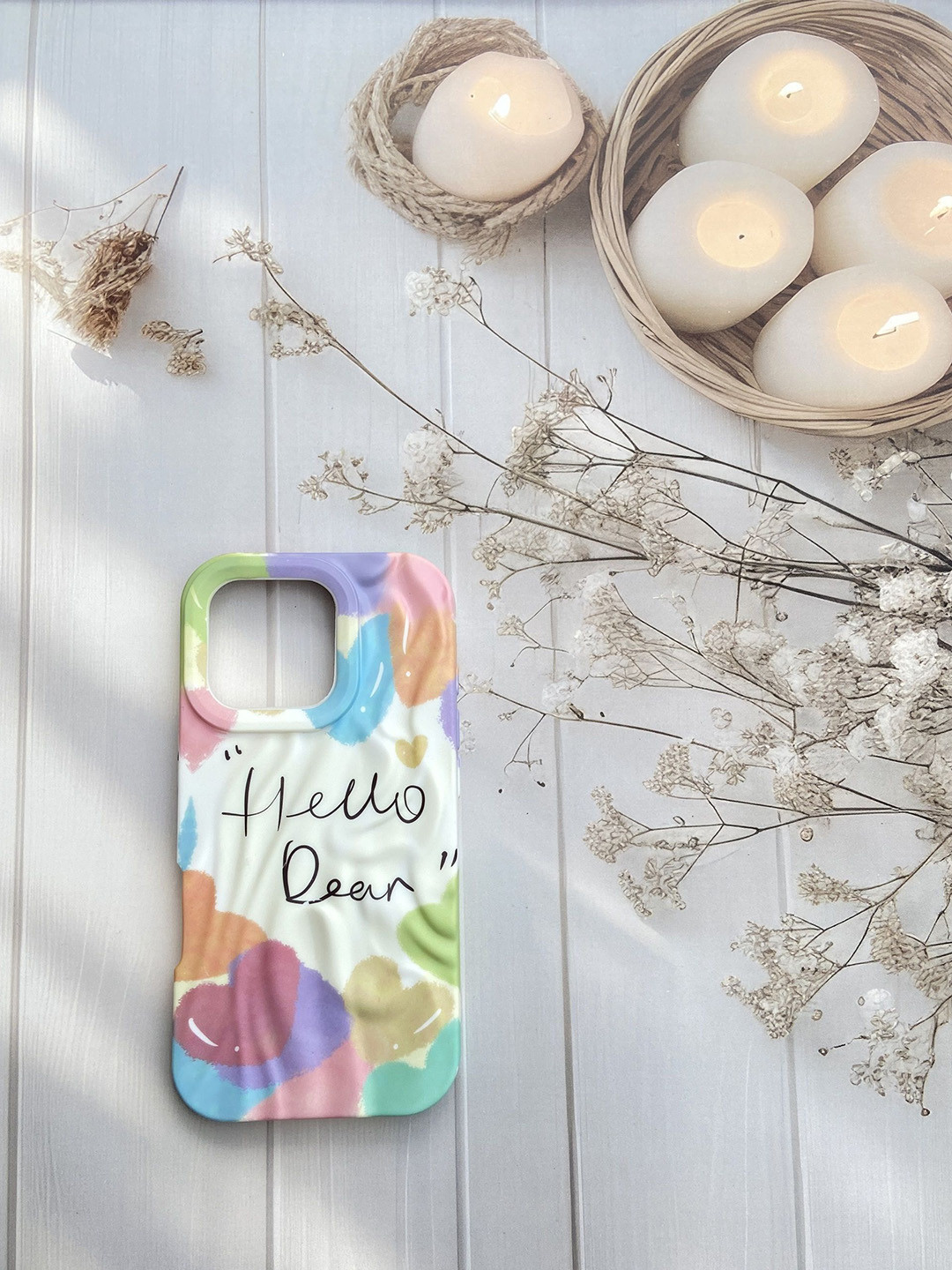 CASE CREATION Women iPhone 13 Pro Max Impact Resistant Hello Dear Quote Back Case