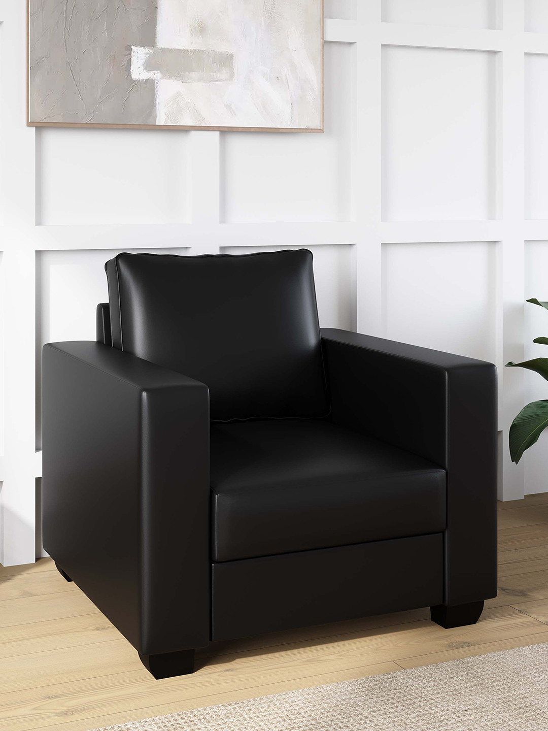 Westido Black Single Seater Sofa